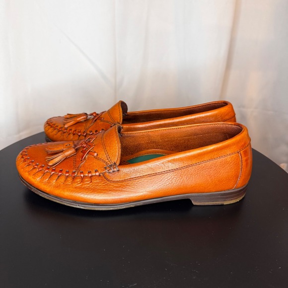 Johnston & Murphy Hand Crafted Tassel Loafers Leather Slip On Shoes Womens 8.5M - Picture 8 of 9